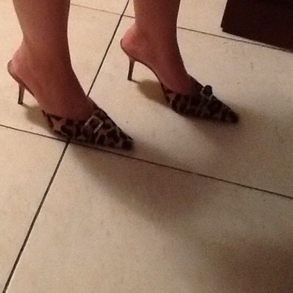 D&G Animal Print Fur Diamond Buckle Point Toe Heel - Picture 16 of 16